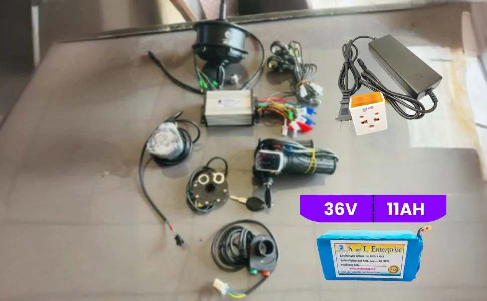 Electric Cycle 36v 350watts Motor 11AH Battery Pack Spoke and Charger Full Conversion Kit